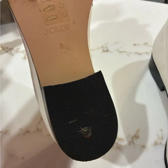 J.Crew white and black leather loafers size 8 - Picture 3 of 4